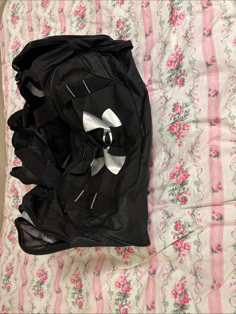 Black Under Armour duffel bag